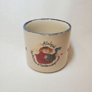 Crazy Mountain Glazed Pottery‎ Crock Candle / Potpourri Holder.